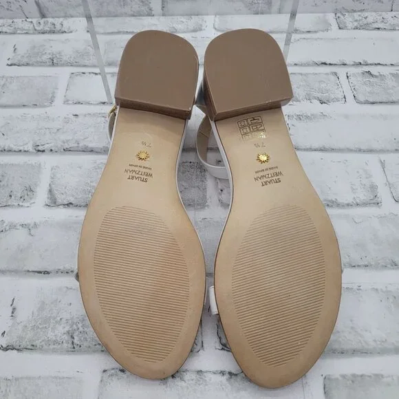 NWOB Stuart Weitzman Nudist June Ankle Strap Low Block Heel Sandals Size 7.5 - Picture 5 of 7